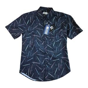 RSVLTS star wars lightsaber kunuflex shirt sz S short sleeve button Up May 4th